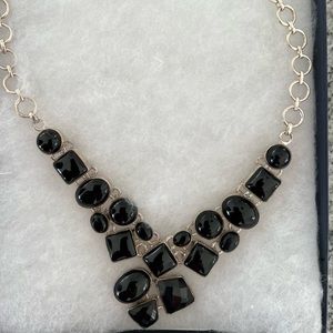 Black onyx and sterling silver necklace